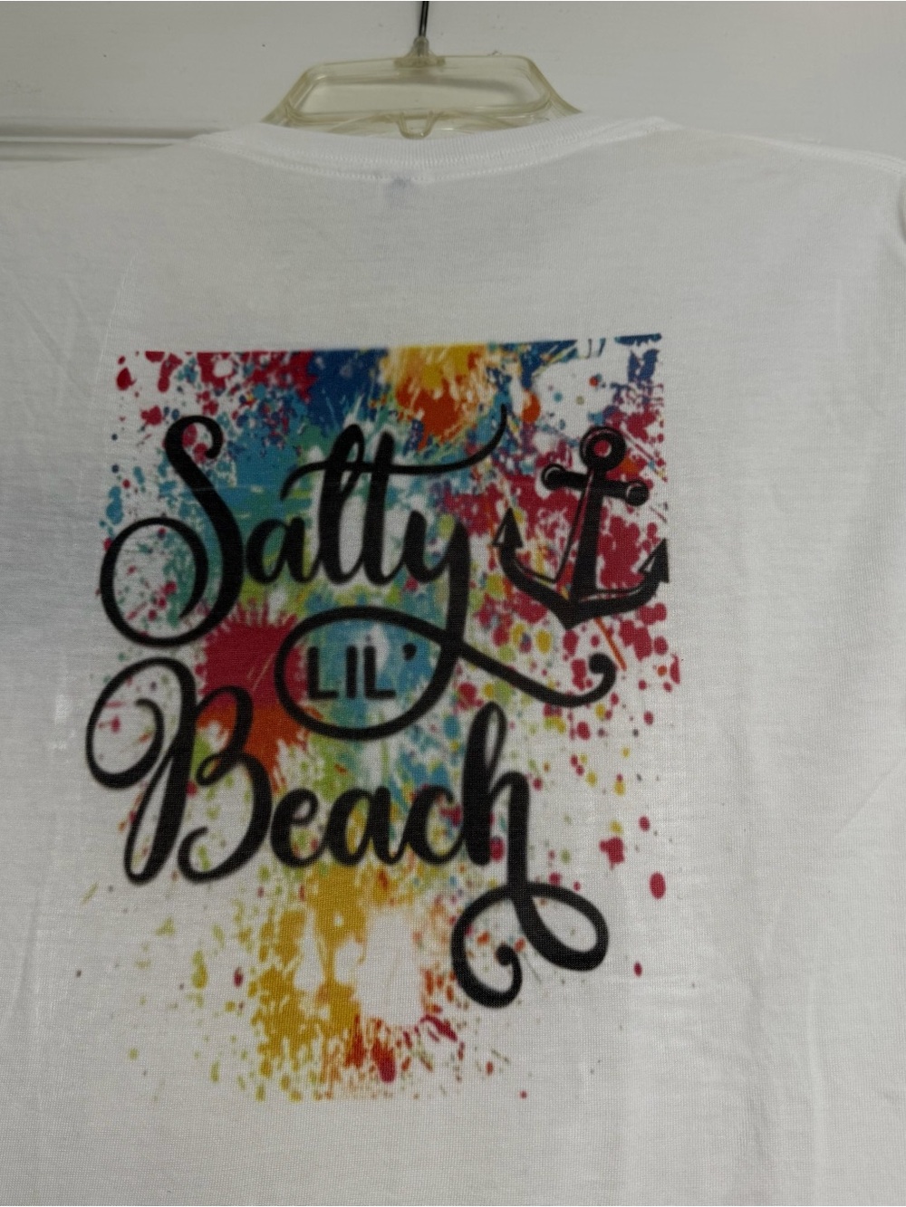 Salty Lil Beach Short Sleeve Tee - White with Multicolor Print - Picture 2 of 3